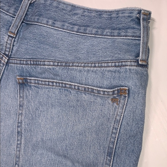 Madewell Distressed High Waist Light Blue Relaxed Denim Cut Off Booty Shorts 31 - Picture 10 of 14